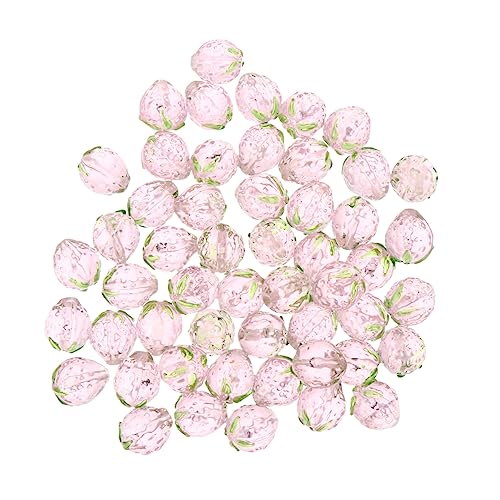 Holibanna 50 Stück Kristall Erdbeerperlen Süße Frucht Spacer Lose Perlen für Diy Schmuckherstellung für Armbänder und Ohrringe Transparentes Design Rosa von Holibanna
