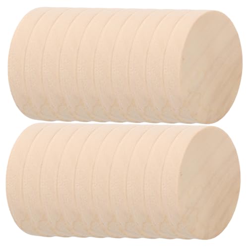 Holibanna 50 Stück Massivholzscheiben Basteln Holzmarken Holzkreise Holzscheiben Naturholzscheiben Runde Holzmünzen Holzrunden Blanke Holzornamente Holzkreise Holzmarken von Holibanna