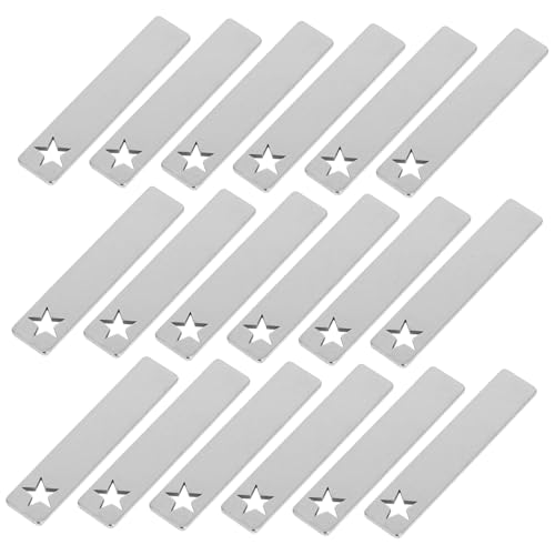 Holibanna 50 Stück Metall Gravur Rohlinge Rechteckige Blanko Anhänger Platten für DIY Schmuck Anhänger Haustier Id Schlüsselanhänger Industrie Etiketten von Holibanna