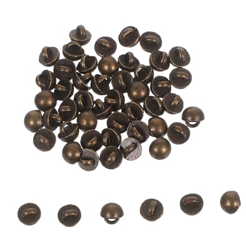 Holibanna 50 Stück Mini Metall Pilzknöpfe Halb-rund Schaft Knöpfe für DIY Puppenkleidung Bastelprojekte Metallknöpfe Nähzubehör für Puppenblazer und Handarbeiten von Holibanna