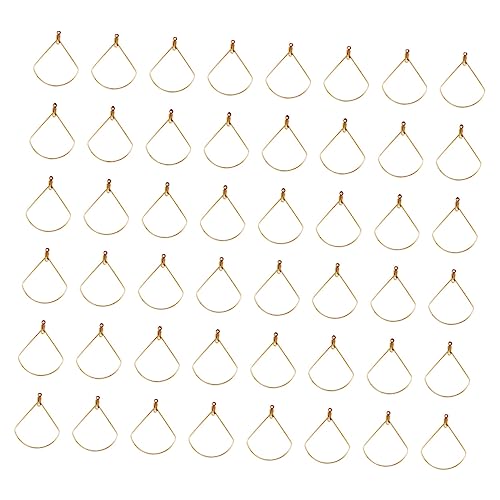Holibanna 50 Stück Ohrring Ringe Zubehör für DIY Schmuckherstellung Geometrische Doppellochige Pendants im Fächerdesign Gold für Kreative Projekte und Accessoires von Holibanna