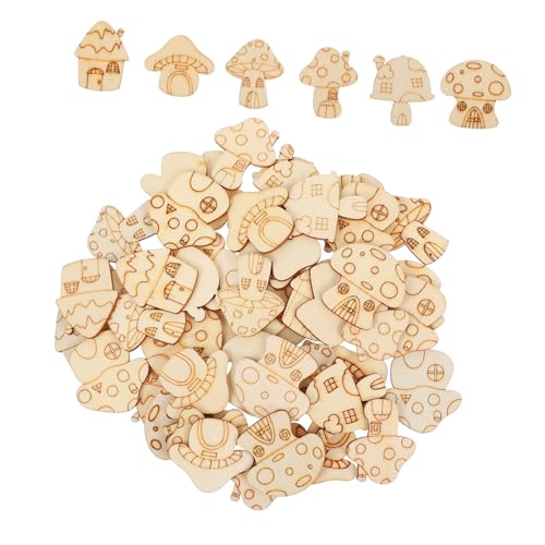 Holibanna 50 Stück Pilzholzscheiben Holzpilze Pilzhandwerk Pilzausschnitte Pilz Handwerk Pilze Zum Basteln Pilzdekor Aus Holz Pilze Basteln Pilzschmuck Aus Holz Pappelbrett Beige von Holibanna
