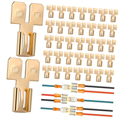 Holibanna 50 Stück Schnellverbindungs Adapter für Elektrische Drahtanschlüsse Doppelte Männliche Spade Klemmen Vielseitige Verbindungsklemmen für und Haushaltsanwendungen von Holibanna