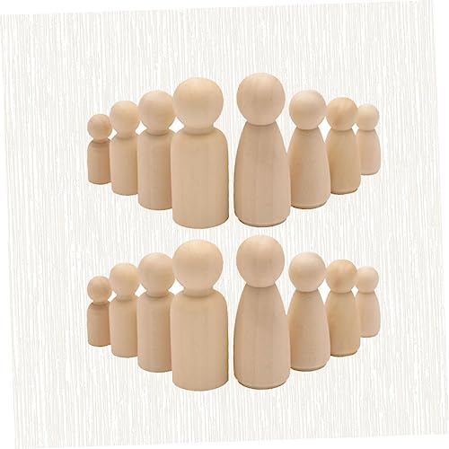 Holibanna 50 Stück Teiliges Kleine Hölzerne DIY Puppen aus Hochwertigem Holz mit Kunststoff Aufbewahrungsbox Glatt Geschliffen Bemalbar Umweltfreundlich für Basteln und Dekoration Zuhause von Holibanna