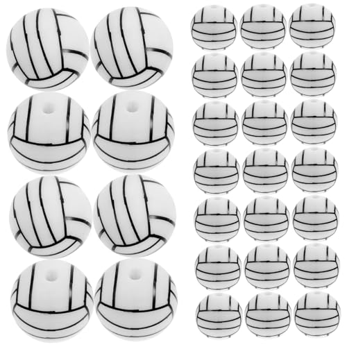 Holibanna 50 Stück Teiliges Silikon Perlen für Schmuckherstellung Robuste Spacer Beads mit Volleyball Design für DIY Armbänder und Halsketten Kreative Bastelperlen für Sportmotive Holibanna 50 Stück Teiliges Silikon Perlen für Schmuckherstellung Robuste Spacer Beads mit Volleyball Design für DIY Armbänder und Halsketten Kreative Bastelperlen für Sportmotive von Holibanna