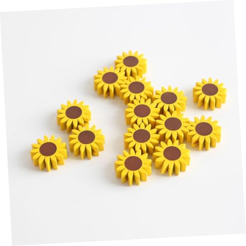 Holibanna 50 Stück Teiliges Sonnenblumen Holzperlen mit Glatter Oberfläche zum Basteln Robust und Langlebig als DIY Spacer Perlen für Schmuckherstellung und Makramee Projekte von Holibanna