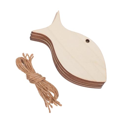 Holibanna 50 Stück Teiliges Unfertige Fischförmige Holzanhänger mit Leichte Holzdekorationen für DIY Basteln und Meeres-mottoparty Vielseitige Fischform Ornamente zum Aufhängen und von Holibanna