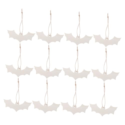 Holibanna 50 Stück Unbemalte Holz Fledermaus Ausschnitte Diy Halloween Holzanhänger aus Naturmaterial Leichte Dekoration für Familienbasteln Vielseitig für Party und Heimdeko von Holibanna