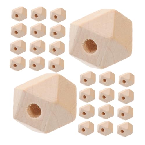Holibanna 50 Stück Unlackierte Holzperlen Achteckige Geometrische Abstandshalter für Schmuckherstellung DIY Armband Halskette Bastelperlen Farmhaus Dekoration von Holibanna