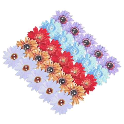 Holibanna 50 Stück bemalte Knöpfe Blumen Basteln Tasten sortiert Gänseblümchenknöpfe Zierknöpfe nähen Knöpfe Blume Knopfdekor Cartoon-Holzknöpfe Knopf für Handwerk hölzern Bunt von Holibanna