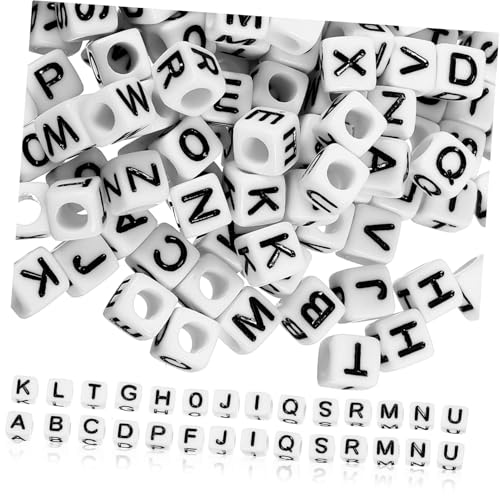 Holibanna 500 Stück Acryl Buchstabenperlen Weiß Schwarz Robuste DIY Schmuckperlen zum Auffädeln Vielseitig für Armbänder Halsketten Basteln und Personalisierte Accessoires Holibanna 500 Stück Acryl Buchstabenperlen Weiß Schwarz Robuste DIY Schmuckperlen zum Auffädeln Vielseitig für Armbänder Halsketten Basteln und Personalisierte Accessoires von Holibanna