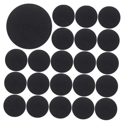 Holibanna 500 Stück Dekorativer Aufnäher mit Polka Dots Punktaufkleber aus Stoff selbstklebender Filz runder Filzkreis Filzkissen lange Streichhölzer Kreise nähen DIY Nähfilz gefühlt Schwarz von Holibanna