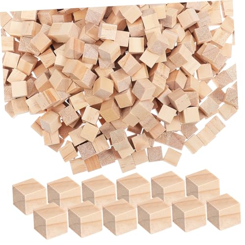 Holibanna 500Stücke Holzwürfel Unbehandeltem Holz Kleine Holzklötze Für Bastelprojekte Glatte Oberfläche Langlebig Und Vielseitig Einsetzbar Für DIY Und Dekoration von Holibanna