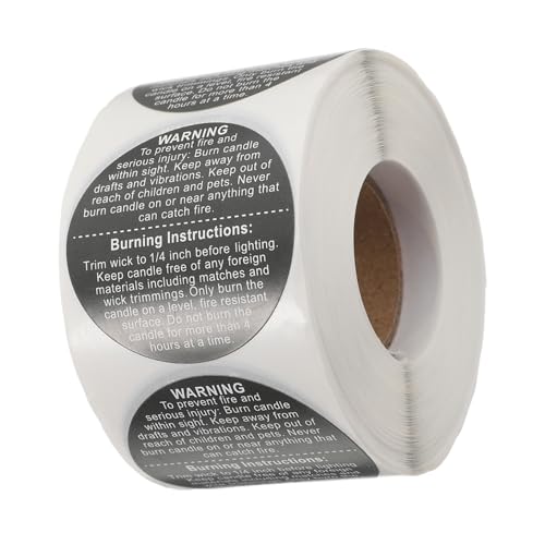 Holibanna 500Stücke Sicherheitswarnaufkleber für Kerzen Selbstklebende Wasserdichte Etiketten für Kerzengläser Geeignet für Sichere Handhabung und Holibanna 500Stücke Sicherheitswarnaufkleber für Kerzen Selbstklebende Wasserdichte Etiketten für Kerzengläser Geeignet für Sichere Handhabung und von Holibanna