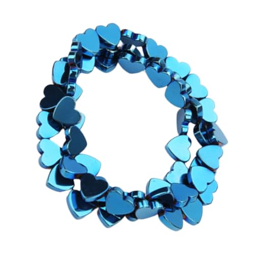 Holibanna 50Stücke Farbige Steinperlen Hohlem Herzform DIY Craft Perlen Für Armbänder Und Halsketten Zubehör Blaue Farbe von Holibanna