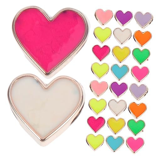 Holibanna 50Stücke Herzperlen Harz Herz Spacer Perlen für DIY Schmuck Basteln von Armbändern und Halsketten Langlebig und Leicht Roségoldfarbene Mischung von Holibanna