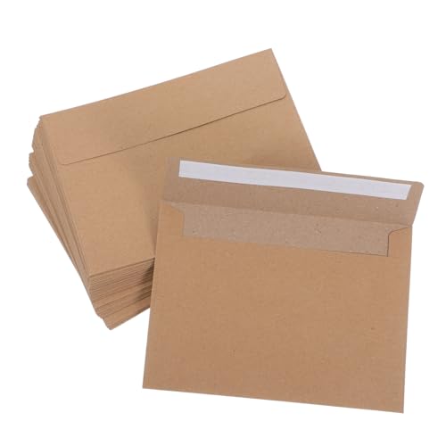 Holibanna 50Stücke Hochzeitseinladungen mit Selbstklebenden Umschlägen Braune Papierumschläge für Hochzeiten Konfirmationen und Besondere Anlässe Design von Holibanna