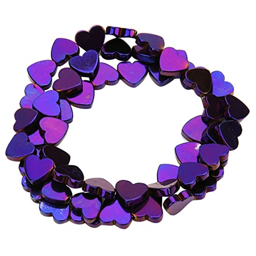 Holibanna 50Stücke Plating Farbige Steinperlen Herzform Beads Für DIY Schmuck Zubehör Armbänder Halsketten Lila von Holibanna
