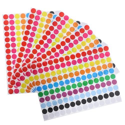 Holibanna 5Blätter Punktaufkleber Selbstklebende Farbkodierungssticker Für Ordnung Und Dekoration Kleine Kreisaufkleber Für Stoffe Für Schlafzimmer von Holibanna