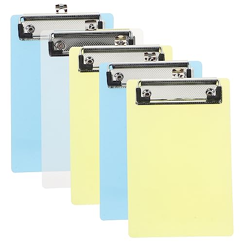 Holibanna 5Er-Pack Mini Klemmbrett Halbtransparente Kunststoff Klemmbretter Zufälligen Farben Leichte und Robuste Schreibtafel mit Starker Klemme für Notizen Einkaufslisten Holibanna 5Er-Pack Mini Klemmbrett Halbtransparente Kunststoff Klemmbretter Zufälligen Farben Leichte und Robuste Schreibtafel mit Starker Klemme für Notizen Einkaufslisten von Holibanna