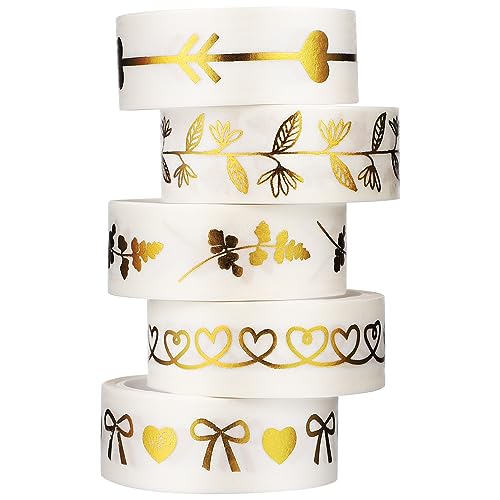 Holibanna 5Rollen Dekoratives Klebeband Folie Washi Tape Für Scrapbooking Geschenkverpackung Und DIY Kunsthandwerk Für Projekte Und Persönliche von Holibanna