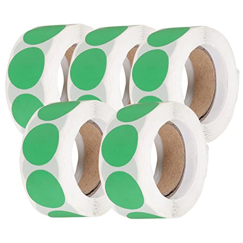 Holibanna 5Rollen Kreisetiketten Aufkleber pro Selbstklebende Punktaufkleber für Etikettierung Organisation und Farbkodierung für Büro und Zuhause von Holibanna