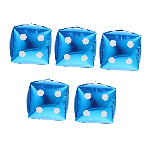 Holibanna 5Stücke Aluminiumfolie Ballons Themen Partydekoration für Geburtstagsfeiern Pokerabende und Events Robuste Kreative Würfelballons für Festliche von Holibanna