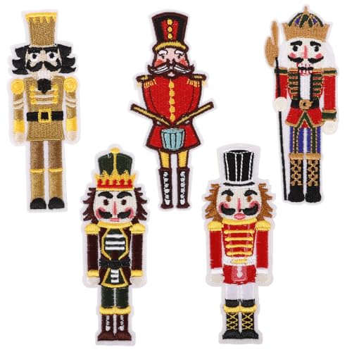 Holibanna 5Stücke Dekorative Eisen Aufnäher Nutcracker Soldat Hut Flicken Muster für Kleidung Kissen und Pullover für DIY Projekte und von Holibanna
