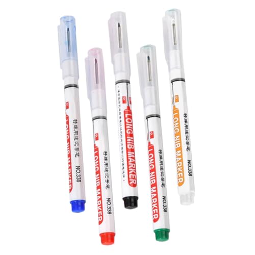 Holibanna 5Stücke Marker Mit Langer Spitze Baustift Für Präzise Markierungen Möbeln Und Industrie Und Ölbeständig Für Heimwerker von Holibanna