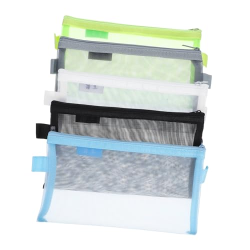 Holibanna 5Stücke Teiliges Reißverschluss Aktentaschen Transparentes Mesh Design Praktische Organizer Für Stifte Kosmetik Und Reisebedarf von Holibanna