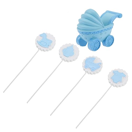 Holibanna 5Stücke Teiliges Shower Kuchen Kinderwagen Flasche Kleidung Holzpferd Und Wagen Cake Topper Für Babyparty Geburtstagsfeiern Und Themenpartys Aus Sicherem Und Langlebigem von Holibanna