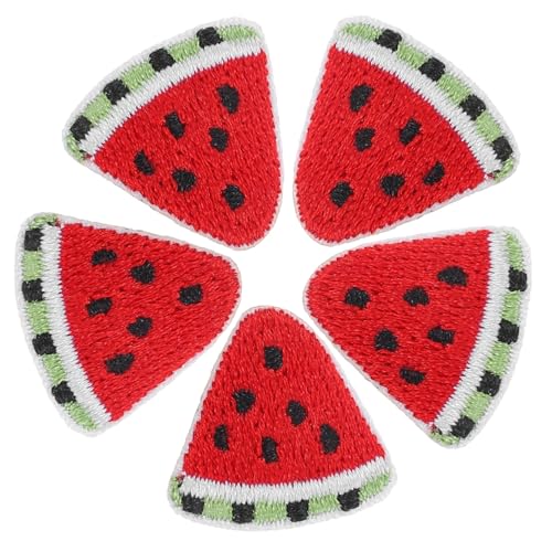 Holibanna 5Stücke Wassermelonen Stickerei Patches für DIY Kleidung Aufbügelbare Applikationen zur Persönlichen Gestaltung von Rucksäcken und Mehr zum Abdecken von Löchern von Holibanna
