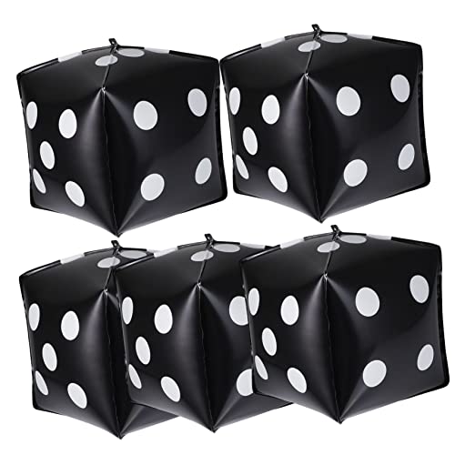 Holibanna 5Stücke Würfelfolienballons Schwarze Partyballons Dekoration Für Würfelspiele Festliche Hintergründe Für Themenpartys von Holibanna