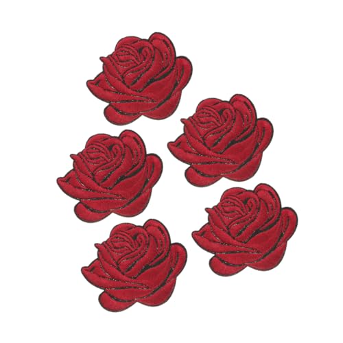 Holibanna 5pcs Rose Blumenapplikation Flecken Stickelbärte Für Kleidungsstoffe Für Jacken Jeans Pullover Hüte von Holibanna