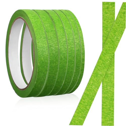 Holibanna 6 Rollen Masking Tape Klebeband Deko Papierbänder Grün Scrapbooking Mehrere Farben Größen Papierband Für Maler Kunst Dekoband Dünnes Malband Farbiges Krepppapier von Holibanna
