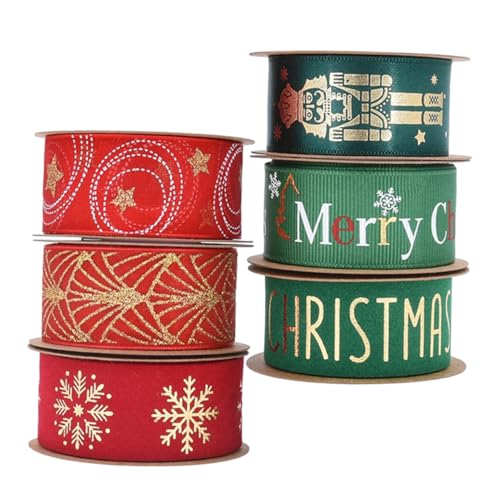 Holibanna 6 Rollen Teiliges Breit Goldfolierte Geschenkverpackungsbänder aus Robustem Seidenstoff Elegante Diy-schleifen für Weihnachtsgeschenke Kränze Bouquets und Baumdekoration Holibanna 6 Rollen Teiliges Breit Goldfolierte Geschenkverpackungsbänder aus Robustem Seidenstoff Elegante Diy-schleifen für Weihnachtsgeschenke Kränze Bouquets und Baumdekoration von Holibanna