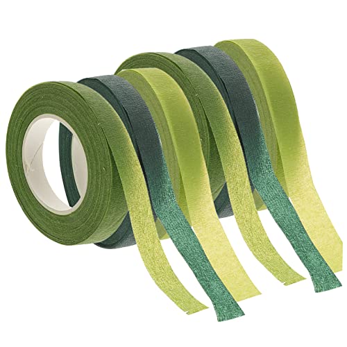 Holibanna 6 Rollen Verpackungs Band Pflanzenband Blumenstrauß wickeln Wickelband Hochzeit Blumenband grüne Bandblumenherstellung Bouquet Stängelverpackung Grünes Band für Pflanzen Klebeband von Holibanna