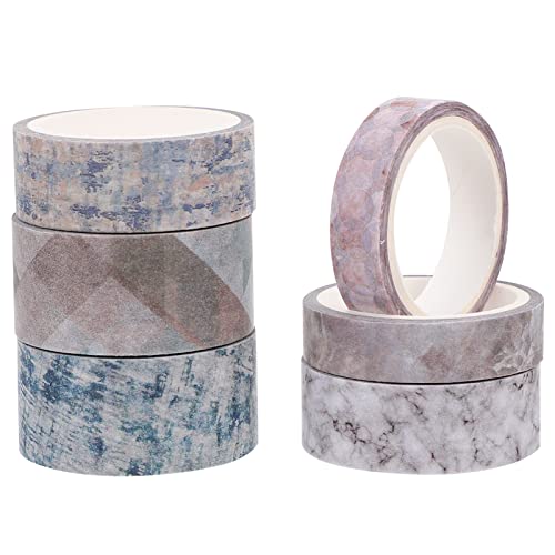 Holibanna 6 Rollen Washi Tape Set Dekoratives Klebeband für Scrapbooking und Diy Projekte Einfache Textur für Journals und Kreative Bastelarbeiten von Holibanna