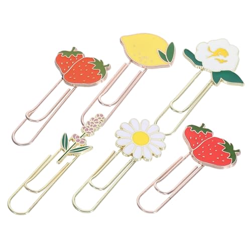 Holibanna 6 Stück Frucht und Blumenform Dekorative Büroklammern für Schule Zuhause und Büro Praktische Lesezeichen und Dokumentenbefestiger Holibanna 6 Stück Frucht und Blumenform Dekorative Büroklammern für Schule Zuhause und Büro Praktische Lesezeichen und Dokumentenbefestiger von Holibanna