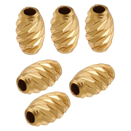 Holibanna 6 Stück Goldene Barrel Spacer Beads mit Großem Loch Schimmernde Metallperlen für DIY Schmuckherstellung Vielseitige Zwischenperlen für Armbänder Halsketten und Bastelprojekte von Holibanna