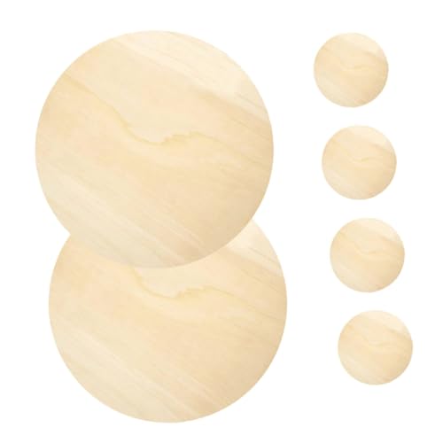 Holibanna 6 Stück Holzscheiben rund Leere Holzscheiben Natürliche Holzscheiben Handwerk Holzscheiben Holz für Basteln Poplar Holzscheiben Weihnachtsdeko Holz runde Holzscheiben hölzern Beige von Holibanna