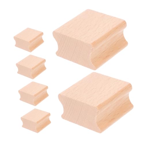 Holibanna 6 Stück Holzstempel Leere Rillenstempel für DIY Bastelprojekte Quadratisch Buchenholz Selbstgestaltbare Stempel für Anwendungen von Holibanna