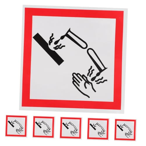 Holibanna 6 Stück Korrosive Markierungen Aufkleber mit Warnschildern chemische Etiketten Warnaufkleber PVC von Holibanna