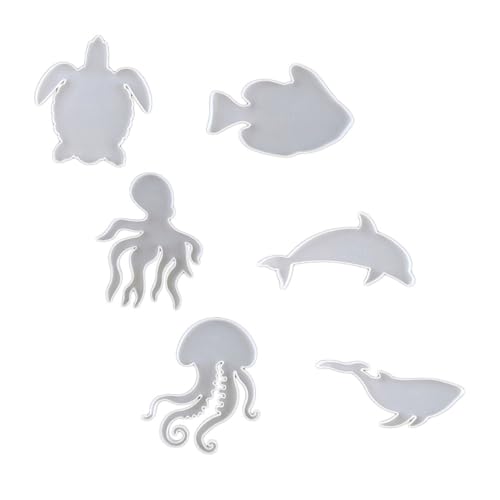 Holibanna 6 Stück Meeres Tiere Schimmel Epoxidharz Formen Aus Tierharz Silikonform Formen Aus Silikonharz Epoxidformen Silikon Bonbonformen Silikon Weiß Kieselgel von Holibanna