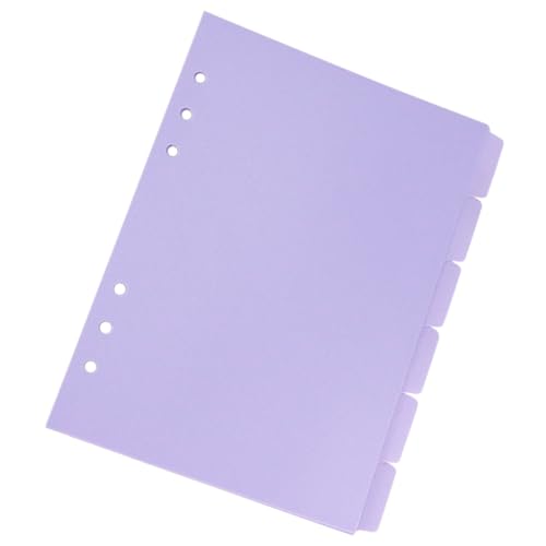 Holibanna 6 Stück Notebook Trennblätter Pastellviolett PP Teiliges Schreibbare Registerkarten für Büro Schule Organisatorische Heftstreifen zum Sortieren von Dokumenten und Notizbüchern von Holibanna