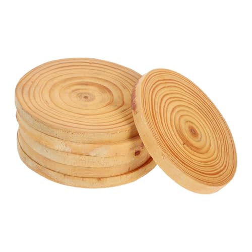 Holibanna 6 Stück Runde Holzscheiben Naturbelassene Holzrohlinge für Diy Malerei Robuste Holzscheiben als Untersetzer Kreative Bastelrohlinge für Heimdekoration und Kunstprojekte von Holibanna