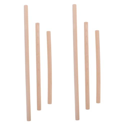 Holibanna 6 Stück Runder Stab Dekorative Zweigstäbe Gobelin-aufhängestange Holzzweigstöcke Wickelwebwerkzeug Aus Holz Holzscheite Zur Dekoration Treibholz Zum Basteln Holzstämme Beige Buche von Holibanna