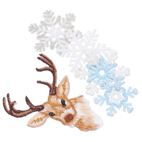 Holibanna 6 Stück Schneeflocke Stickstoffpatz Aufnäher mit gestickter Applikation funkelnde Aufnäher zum Aufbügeln Schneeflocke bestickte Applikationsorte Stickerei-Aufkleber Polyesterfaden von Holibanna