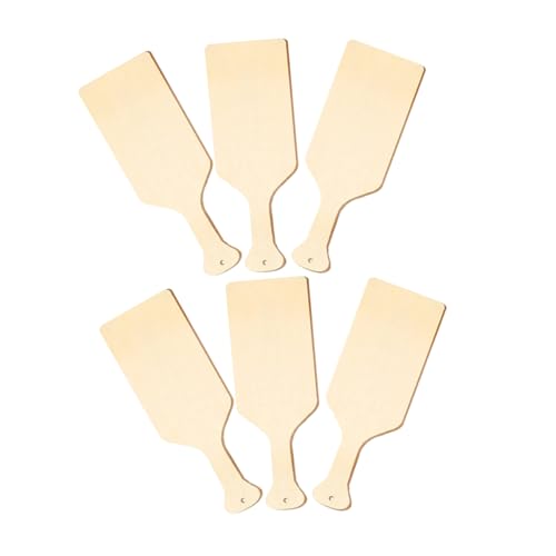 Holibanna 6 Stück Schneidebrett mit Holzgriff holzbrett bastelholzplatte kleines Holzpaddel unfertiges Holzpaddel Handpaddel Holzpaddel für das Handwerk unfertige Holzpaddel Buchsbaum Beige von Holibanna