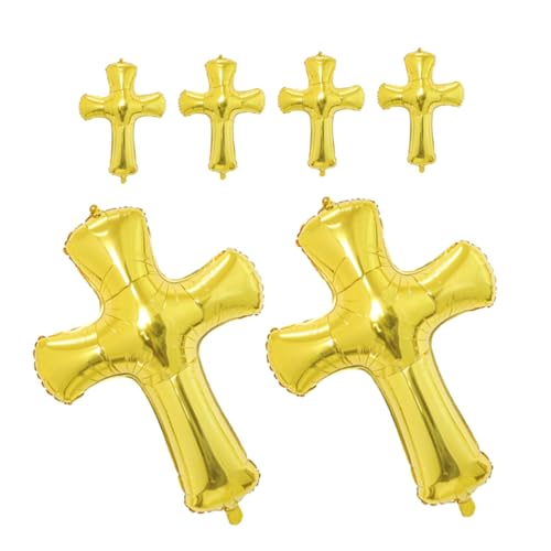 Holibanna 6stücke Aluminium Folienballons Kreuzform Für Taufen Und Kindergeburtstage Charmante Dekoration Für Jungen Und Mädchen Robuste Und Langlebige Taufballons von Holibanna